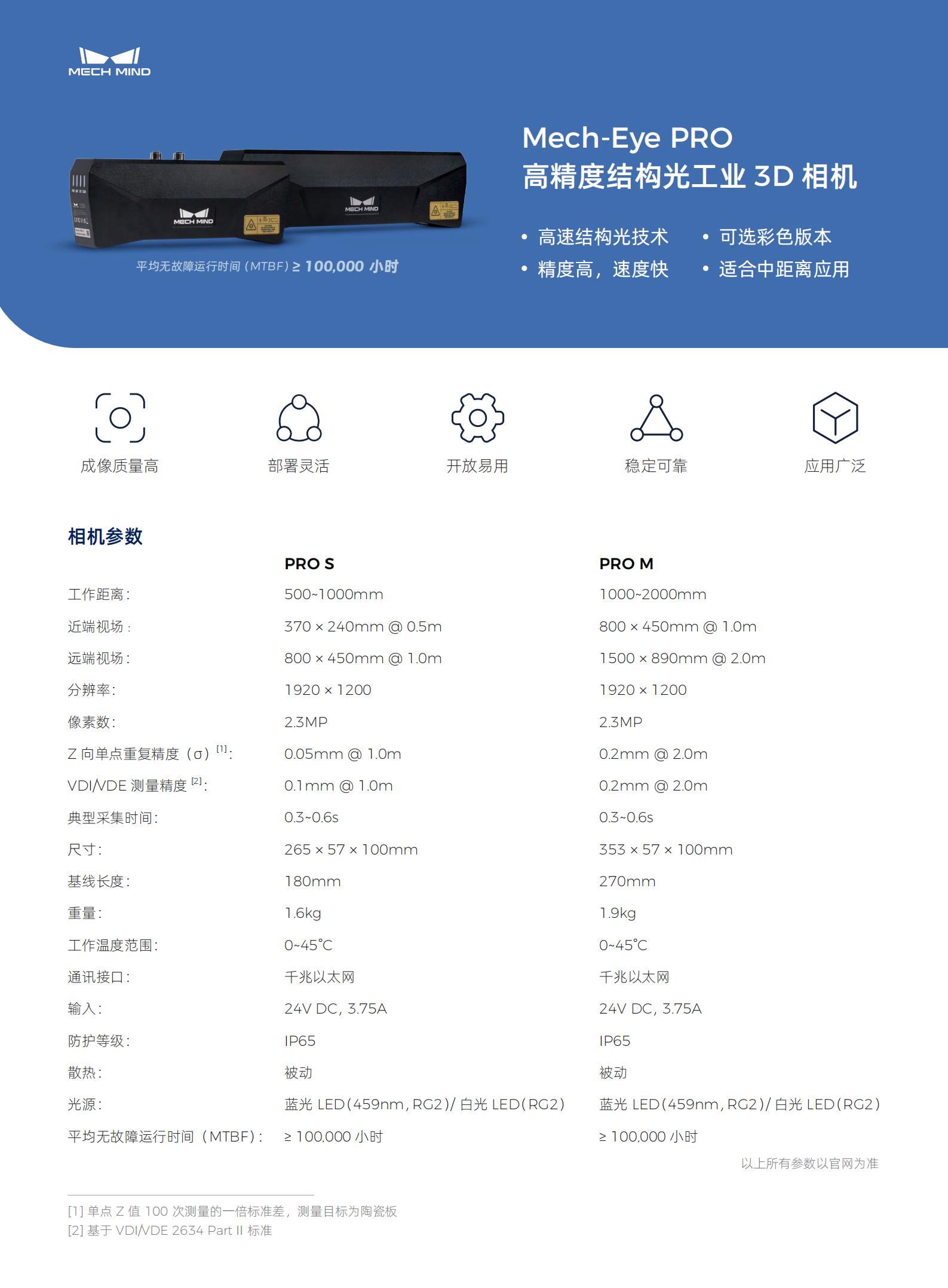 【单页】Mech-Eye PRO 高精度结构光工业3D相机